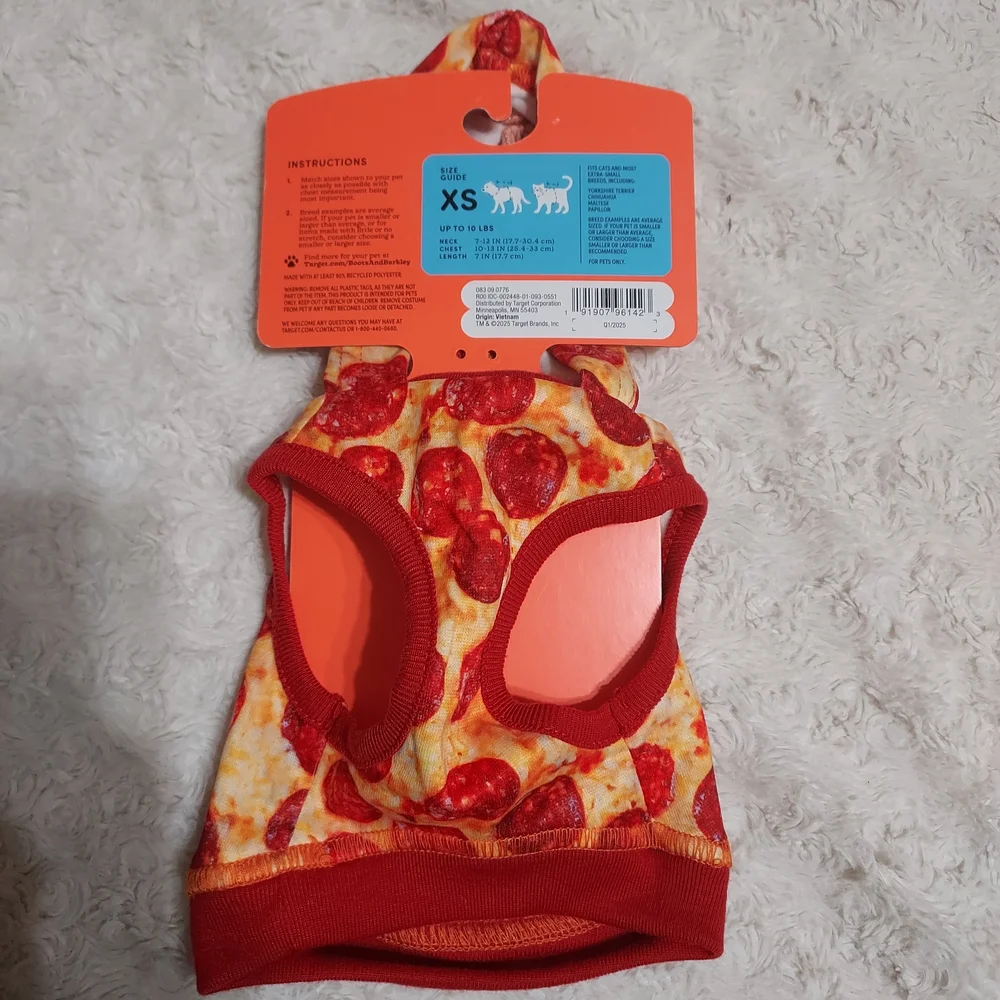Boots & Barkley Pizza Pet Sweatshirt Dress Up Costume Halloween Quirky XS